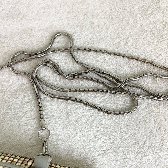 Vintage Whiting and Davis disco Light Gold Gemstone shoulder Bag wallet clutch - Picture 2 of 6